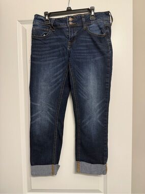 SO Women's Dark Blue Cropped Stretch Jeans